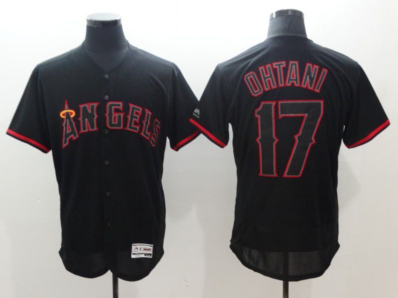 Men Los Angeles Angels #17 Ohtani Black Elite MLB Jerseys->los angeles angels->MLB Jersey